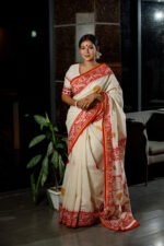 Block Print Pakhi Design Shari - Image 4