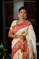 Block Print Pakhi Design Shari - Image 2