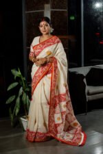 Block Print Pakhi Design Shari - Image 5